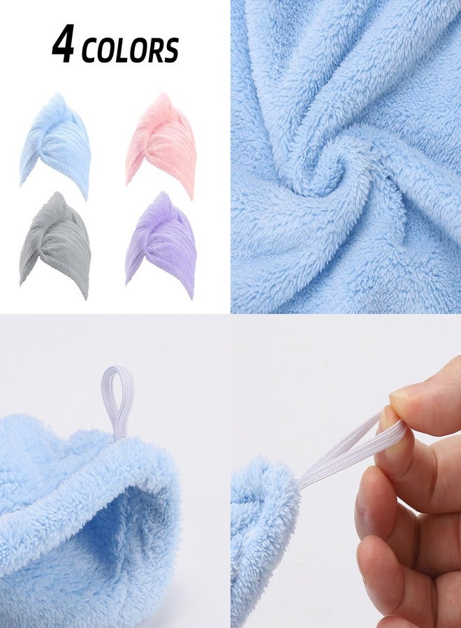 Tecbeauty Microfiber Hair Towel, 4Pcs Hair Wrap for Women Wet Hair Drying Tools - Image 5